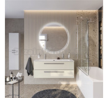 Мебель для ванной комнаты Cezares Eco Cer-N 120 брашированная альпака, раковина Eco 120-1-2, ручки серые