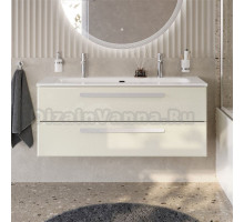 Тумба с раковиной Cezares Eco Cer-N 120 брашированная альпака, раковина Eco 120-1-2, ручки сатин