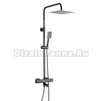 Душевая стойка Shevanik S3096T с термостатом, оружейная сталь