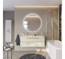Мебель для ванной комнаты Cezares Eco Cer-N 120 брашированная альпака, раковина Eco 120-1-2, ручки сатиновое золото