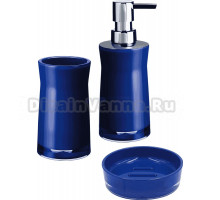 Набор Стакан Ridder Disco 2103103 синий + Мыльница 2103303 синяя + Дозатор 2103503 синий