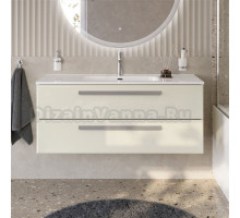 Тумба с раковиной Cezares Eco Cer-N 120 брашированная альпака, раковина Duet 120, ручки серые