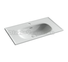 Мебельная раковина Ceramicanova Sabo CN13002 80 накладная, глянцевая белая, прямоугольная, фарфор