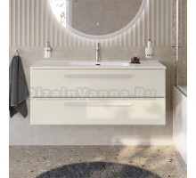 Тумба с раковиной Cezares Eco Cer-N 120 брашированная альпака, раковина Duet 120, ручки сатин