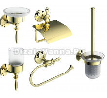 Набор Мыльница Art&Max Bohemia AM-E-4299-Do + Стакан AM-E-4268-Do + Полотенцедержатель AM-E-4280-Do + Ершик AM-E-4281-Do + Держатель AM-E-4283-Do