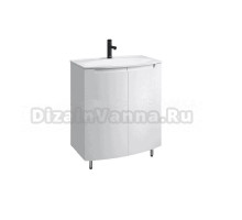 Тумба с раковиной Belux Ганновер 60 напольная, дверцы, белая глянцевая