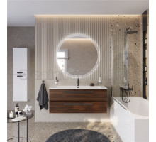 Мебель для ванной комнаты Cezares Eco Cer-N 120 орех шоколад софт, раковина Eco 120, ручки матовые черные