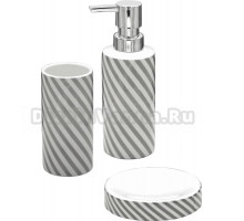 Набор Стакан Ridder Emily 2122107 серый + Мыльница 2122307 серая + Дозатор 2122507 серый