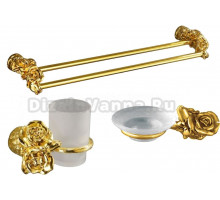 Набор Стакан Art&Max Rose AM-0914-Do + Мыльница AM-B-0915-Do + Полотенцедержатель AM-0918-Do двойной