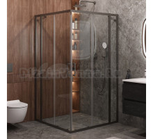 Душевой уголок Cezares Molveno A 22 100+30 C GM IV 130х130 см, профиль оружейная сталь, стекло прозрачное