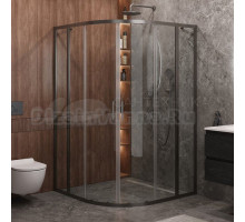 Душевой уголок Cezares Molveno R 22 100+30 C GM IV 130х130 см, профиль оружейная сталь, стекло прозрачное