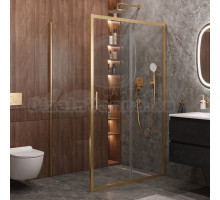 Душевой уголок Cezares Molveno AH 11 140+90 C BORO IV 140х90 см, профиль брашированное золото, стекло прозрачное