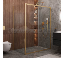 Душевой уголок Cezares Molveno AH 11 160+90 C BORO IV 160х90 см, профиль брашированное золото, стекло прозрачное