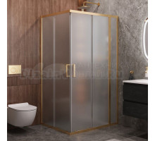 Душевой уголок Cezares Molveno AH 21 90+20 P BORO 110х90 см, профиль брашированное золото, стекло рифленое