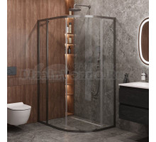 Душевой уголок Cezares Molveno RH 1 110+90 C GM IV 110х90 см, профиль оружейная сталь, стекло прозрачное