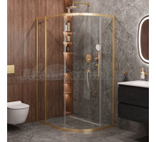 Душевой уголок Cezares Molveno RH 1 120+90 C BORO IV 120х90 см, профиль брашированное золото, стекло прозрачное