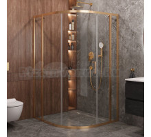 Душевой уголок Cezares Molveno RH 11 120+110 C BORO IV 120х110 см, профиль брашированное золото, стекло прозрачное