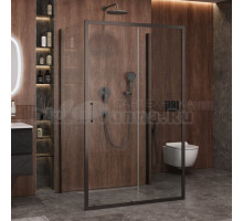 Душевой уголок Cezares Molveno AH 12 120+90 C GM IV 120х90 см, профиль оружейная сталь, стекло прозрачное