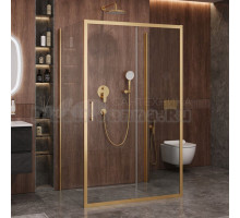 Душевой уголок Cezares Molveno AH 12 140+90 C BORO IV 140х90 см, профиль брашированное золото, стекло прозрачное