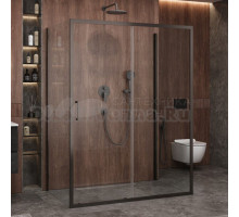 Душевой уголок Cezares Molveno AH 12 150+90 C GM IV 150х90 см, профиль оружейная сталь, стекло прозрачное