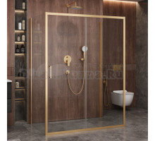 Душевой уголок Cezares Molveno AH 12 160+90 C BORO IV 160х90 см, профиль брашированное золото, стекло прозрачное