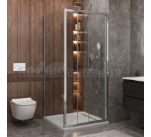 Душевой уголок Cezares Molveno AHF 31 100+90 C CR IV 100х90 см, профиль хром, стекло прозрачное