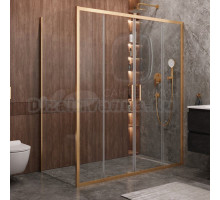 Душевой уголок Cezares Molveno AH 2+1 170+90 C BORO IV 170х90 см, профиль брашированное золото, стекло прозрачное
