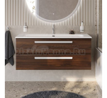 Тумба с раковиной Cezares Eco Cer-N 120 орех шоколад софт, раковина Eco 120, ручки сатин