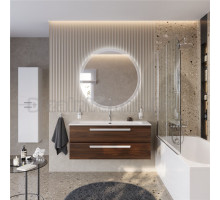 Мебель для ванной комнаты Cezares Eco Cer-N 120 орех шоколад софт, раковина Eco 120, ручки сатин