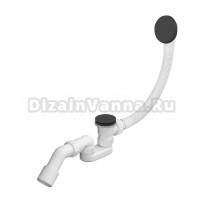 Слив-перелив для ванны с переливом и верхней прочисткой Wellsee Useful Extras 231914000: cлив-перелив для ванны клик клак, обвязка автомат в цвете матовый черный