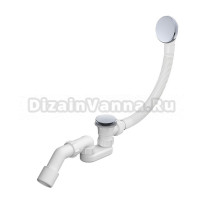 Слив-перелив для ванны с переливом и верхней прочисткой Wellsee Useful Extras 231911000: cлив-перелив для ванны клик клак, обвязка автомат в цвете хром