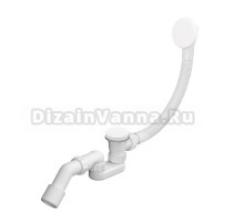 Слив-перелив для ванны с переливом и верхней прочисткой Wellsee Useful Extras 231913000: cлив-перелив для ванны клик клак, обвязка автомат в цвете матовый белый