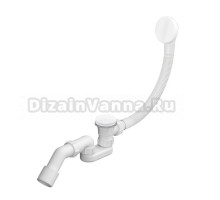 Слив-перелив для ванны с переливом и верхней прочисткой Wellsee Useful Extras 231912000: cлив-перелив для ванны клик клак, обвязка автомат в цвете глянцевый белый