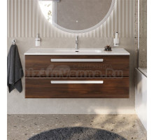 Тумба с раковиной Cezares Eco Cer-N 120 орех шоколад софт, раковина Duet 120, ручки сатин