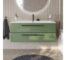 Тумба с раковиной Cezares Eco Cer-N 120 фисташковый софт, раковина Eco 120, ручки матовые черные