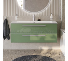 Тумба с раковиной Cezares Eco Cer-N 120 фисташковый софт, раковина Eco 120, ручки серые