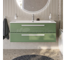 Тумба с раковиной Cezares Eco Cer-N 120 фисташковый софт, раковина Eco 120, ручки сатин