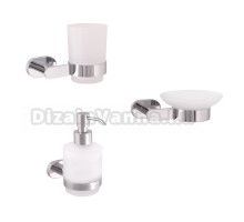 Набор Стакан Rav Slezak Yukon YUA0201 хром + Мыльница YUA0300 хром + Дозатор YUA0303 хром