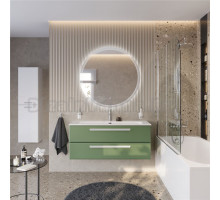 Мебель для ванной комнаты Cezares Eco Cer-N 120 фисташковый софт, раковина Eco 120, ручки сатин