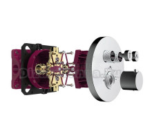 Смеситель для душа с термостатом на 2 потребителя, комплект, хром AQM8802CR