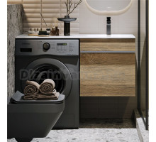 Тумба с раковиной Aqwella Terra 53 R подвесная, под стиральную машину, дуб балтийский