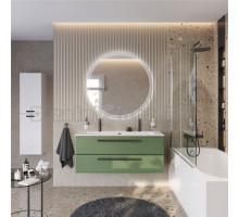 Мебель для ванной комнаты Cezares Eco Cer-N 120 фисташковый софт, раковина Eco 120-1-2, ручки матовые черные