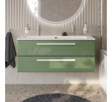 Тумба с раковиной Cezares Eco Cer-N 120 фисташковый софт, раковина Eco 120-1-2, ручки сатин