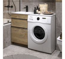 Тумба с раковиной Aqwella Terra 53 L напольная, под стиральную машину, дуб балтийский