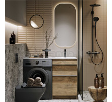 Мебель для ванной комнаты Aqwella Terra 53 R напольная, под стиральную машину, дуб балтийский