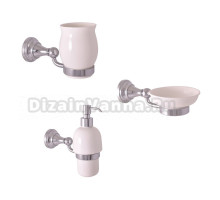 Набор Стакан Rav Slezak Morava MKA0201 хром + Мыльница MKA0300 хром + Дозатор MKA0303 хром