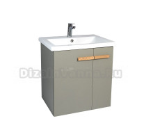 Тумба с раковиной VIANT Мюнхен 80 подвесная, с дверцами, хаки, натуральный ясень