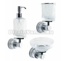 Набор Стакан Boheme Aura 10244-CR chrome + Мыльница 10243-CR chrome + Дозатор 10247-CR chrome