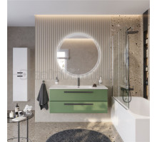 Мебель для ванной комнаты Cezares Eco Cer-N 120 фисташковый софт, раковина Duet 120, ручки матовые черные