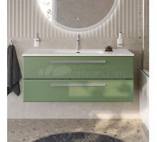 Тумба с раковиной Cezares Eco Cer-N 120 фисташковый софт, раковина Duet 120, ручки серые